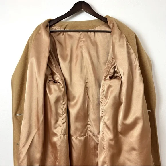 Vintage Camel Hair Coat Neimans Marcus Maxi Coat Tan Long 80s 90s Classic - Picture 14 of 14